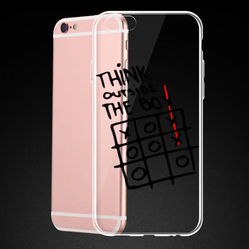 

2 Pcs New TPU Mobile Phone Cover Color Printing Cell Phone Case Soft Shell With Simple Black And White Pattern For iPhone 6/6s