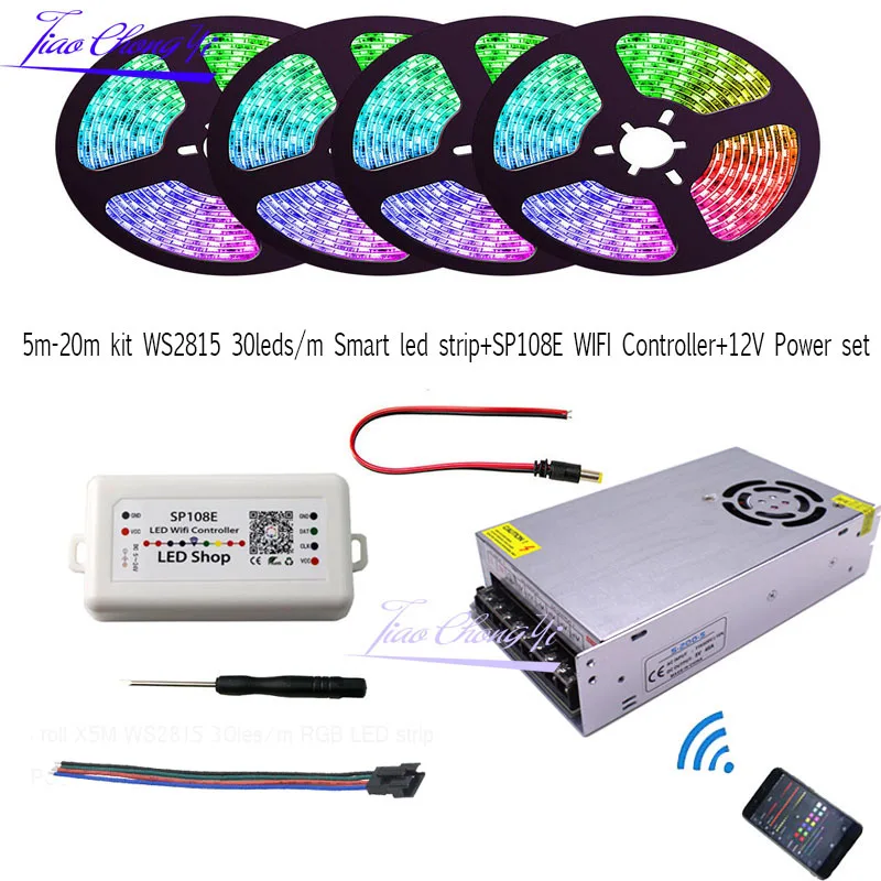 Светодиодный rgb контроллер полный цвет Светодиодная лента WS2815 30 5 20 м SP108E Wi Fi