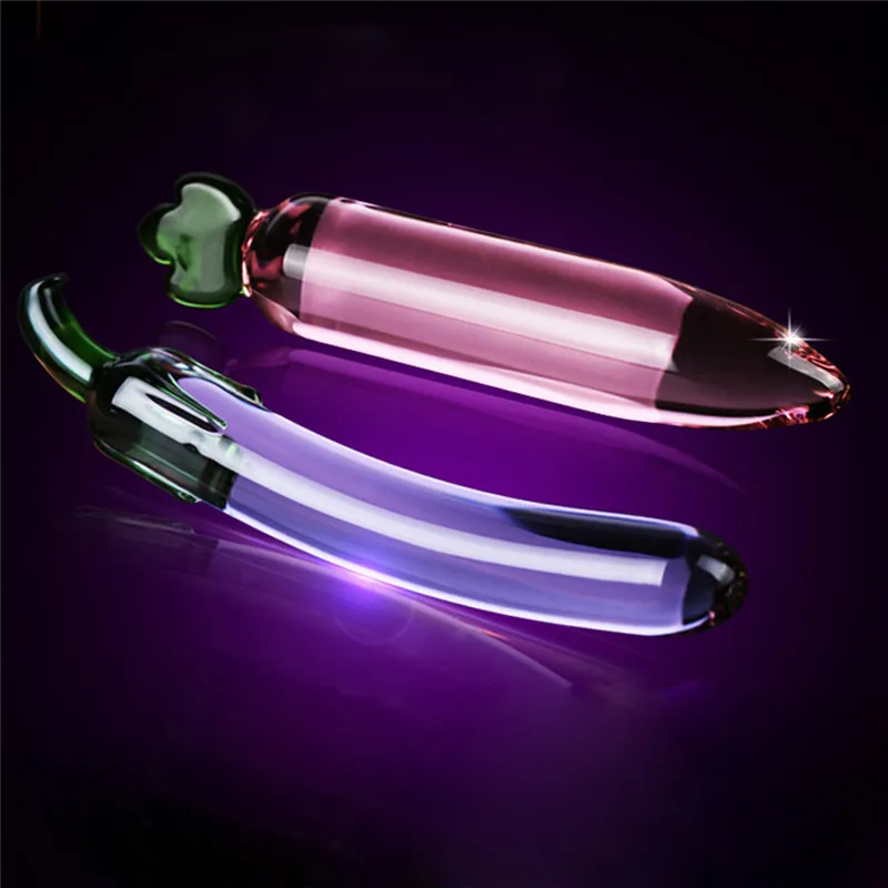 1pcs Women Fruit Crystal Masturbation Stick Glass Penis Plug Massage