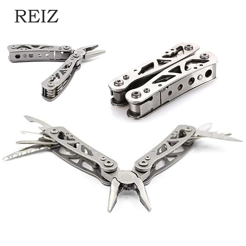 

REIZ 15 in 1 Multi Pliers Hand Tool Screwdriver Kit Stainless Steel Multitool Wire Stripper Crimping tool Knife Cable Cutter