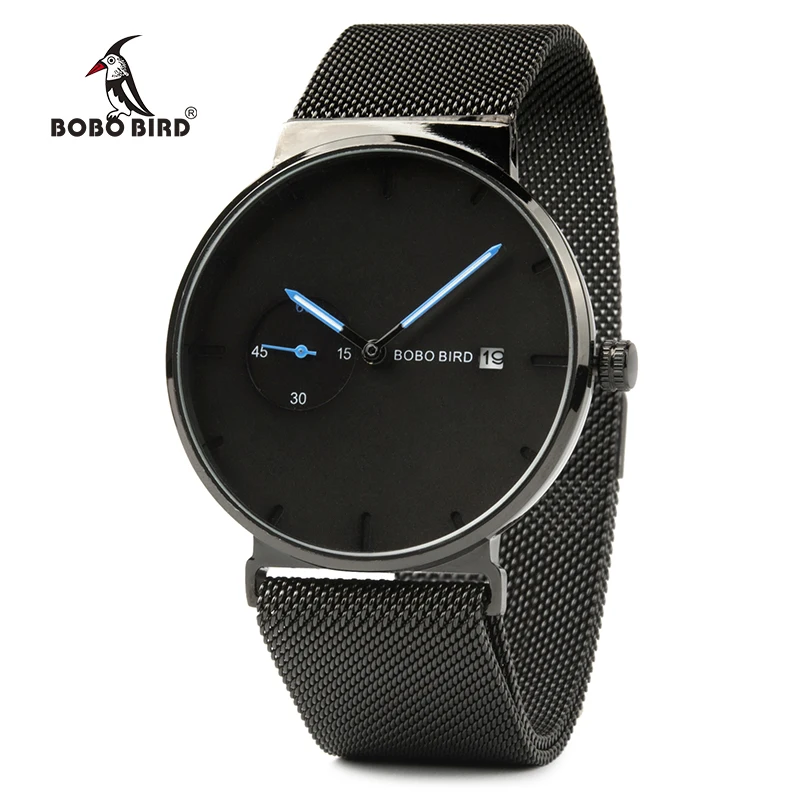 New Fashion Male Watch Men Quartz Analog Timepieces Women magnetic Strap Bule Small dial relogio masculino Thin BOBO BIRD