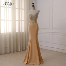 ADLN Экономичные снасти вечернее платье аппликация золотого цвета кепки рукав в пол шампанское Русалочка платья для торжеств выпускного вечера платья большого размера