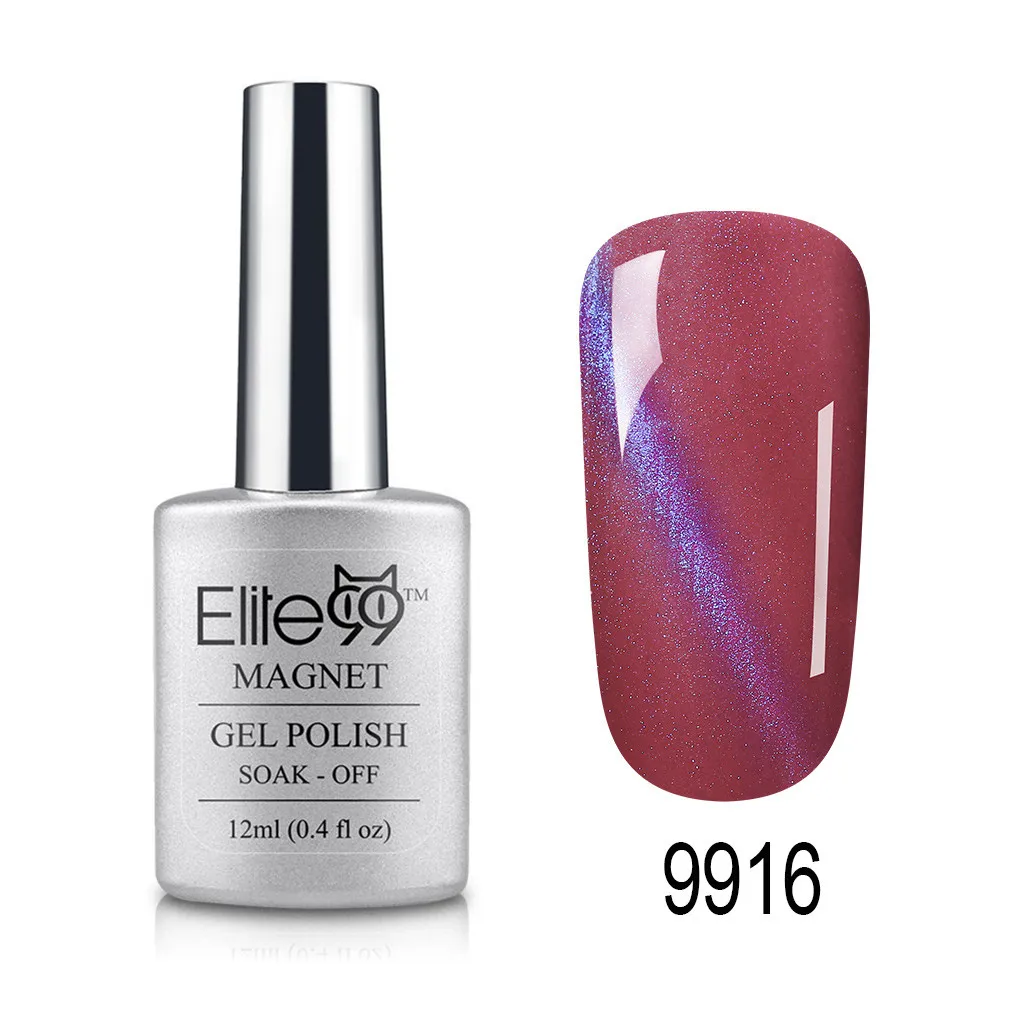 Elite99 12ml Cat Eye Gel Nail Polish Soak Off Magnetic UV Gel Varnish Nail Art Manicure Gel Semi Permanent 3D Effect Gel Lacquer - Цвет: 9916