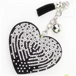 Модная цепочка для ключей сердце женский полный стеклянный бисер брелок для ключей мозаичный кожаный брелок с бахромой и кристаллами автомобильный брелок подарок