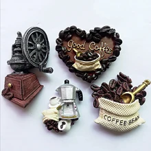 Ретро-наклейка love coffee eagle, трехмерная Наклейка на холодильник из смолы, украшение для дома, аксессуары для кухни, магнит на холодильник