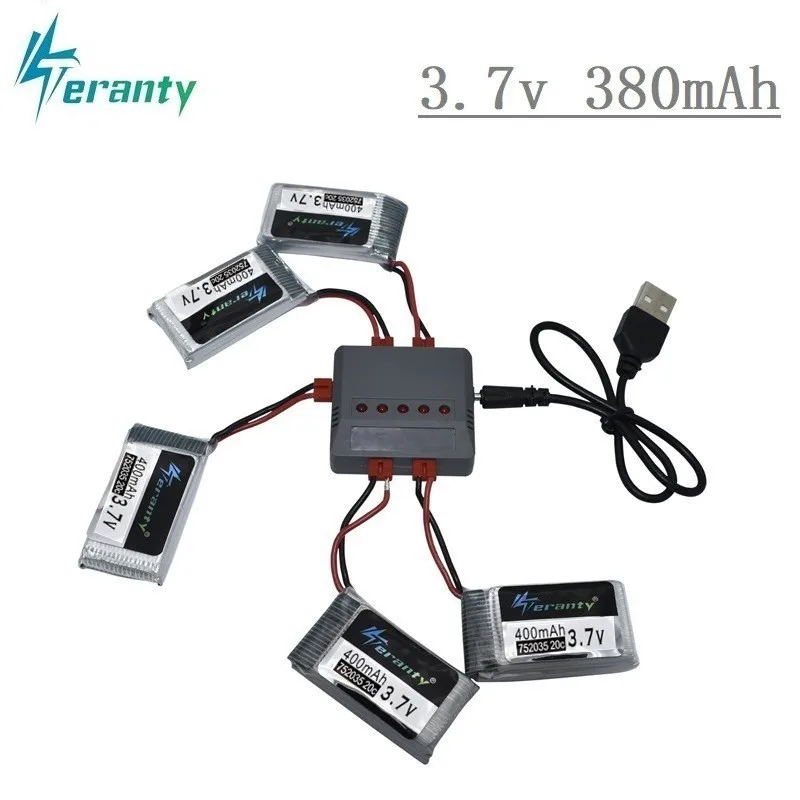 3,7 V 400mah литий-полимерный Батарея для SYMA X15 X5A-1 X15C X15W H31 X4 H107 KY101 E33C E33 U816A V252 H6C запасные части для радиоуправляемого квадрокоптера Запчасти 2 шт