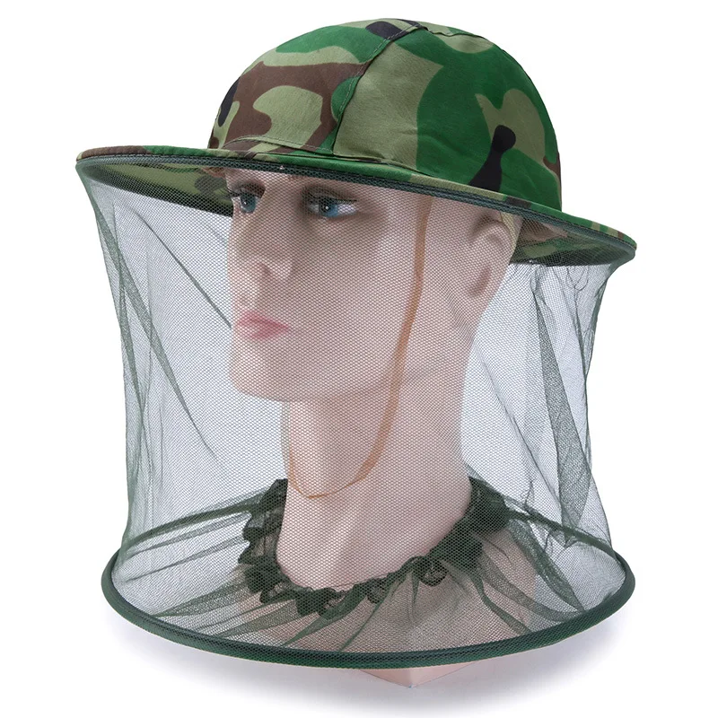 

Camouflage Anti Mosquito Bee Hat With Net Mesh Cover Fisherman Hat Beekeeping Camping Mask Face Protect Cap Beekeeping Tool
