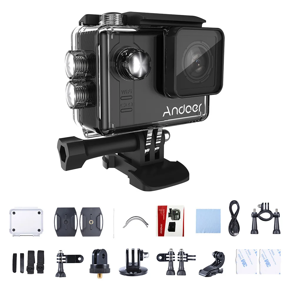 Экшн камера Andoer AN7000 4K 1080P 120fps 720P 240fps Full HD 16 Мп Wi Fi водонепроницаемая 60 м Спортивная
