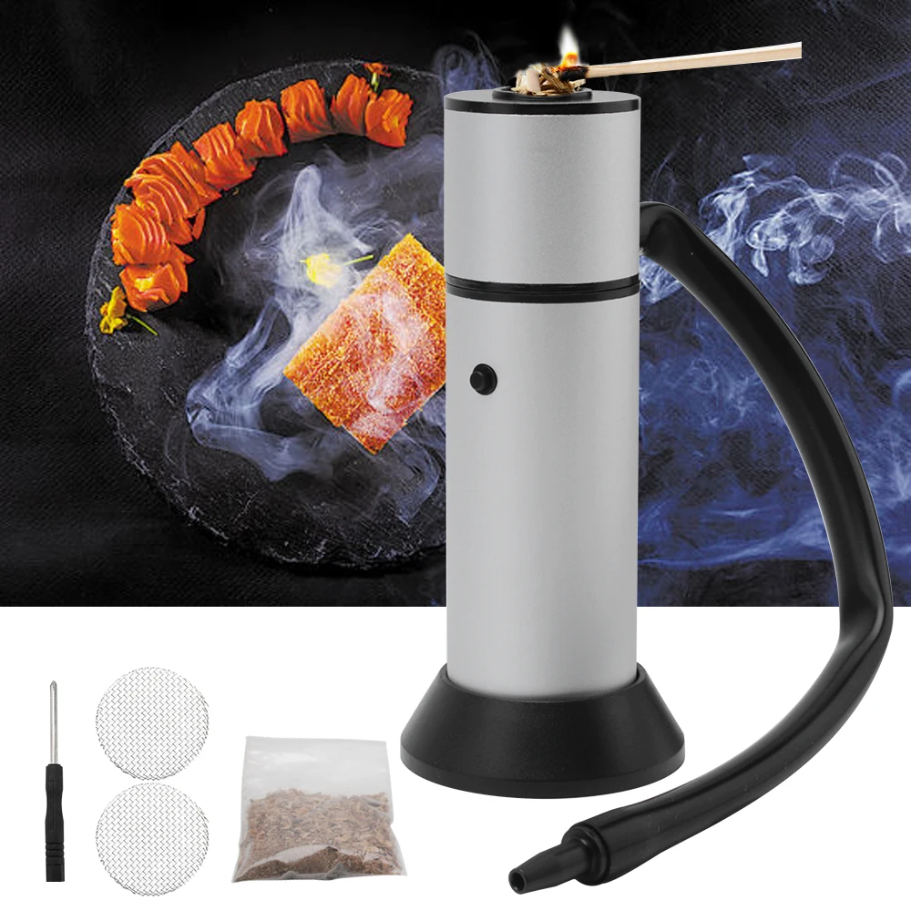 Tanie Wędzarnia do mięsa grill palacz zimny generator dymu na łosoś bekon mięso Smokehouse Food Smoking Gun kuchnia narzędzia kuchenne