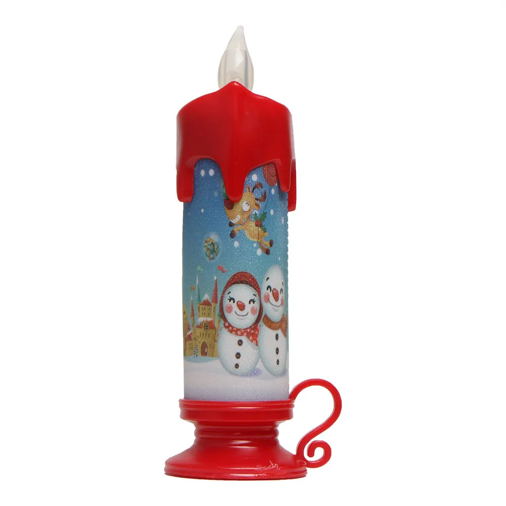 Christmas santa Candle Christmas snowman Candle Electronic Light LED Candle For New year Decorations for party Christmas gift#25