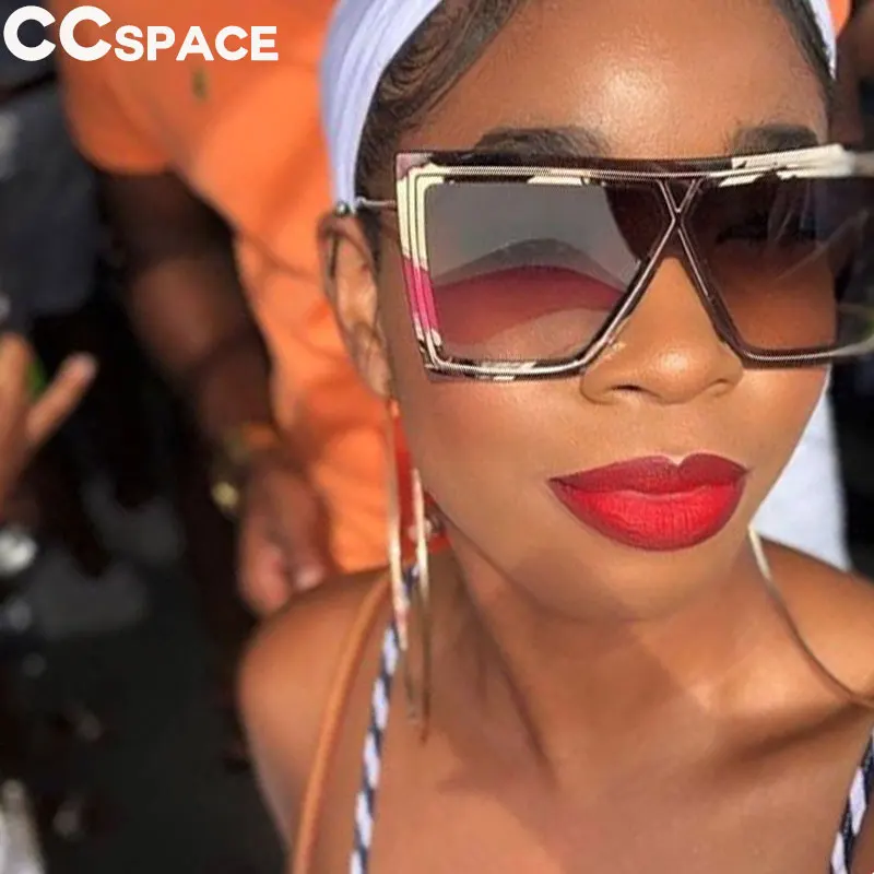 

One Lens Metal Frame Oversized Sunglasses Cat Eye Men Women Glasses UV400 Fashion Male Female Shades 45358