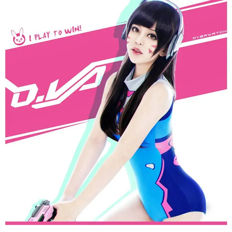 UWOWO D. va Косплей OW купальный костюм dva комбинезоны костюм купальный костюм dva Uwowo D. va косплей костюм для девочек - Цвет: cos