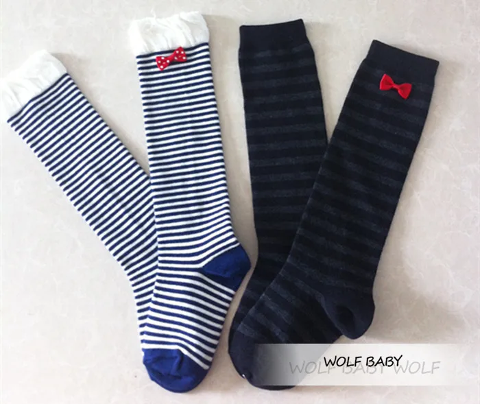 Розничная, 5 пар/лот, носки до середины икры для детей 1-4 лет, кружевные носки в горошек для малышей унисекс, с отворотами, из чесаного хлопка, весна-осень