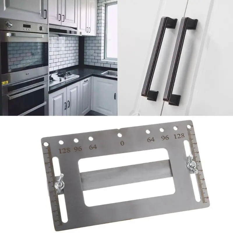 

Cabinet Door Handle Artifact Auxiliary Punch Locator Template Wood Drilling Holes Guide Hardware With Degree Scale