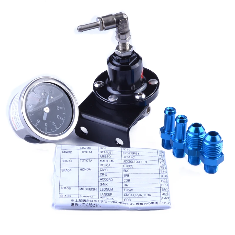 Universal Adjustable Style Fuel Pressure Regulator With Original Gauge And Instructions JDM