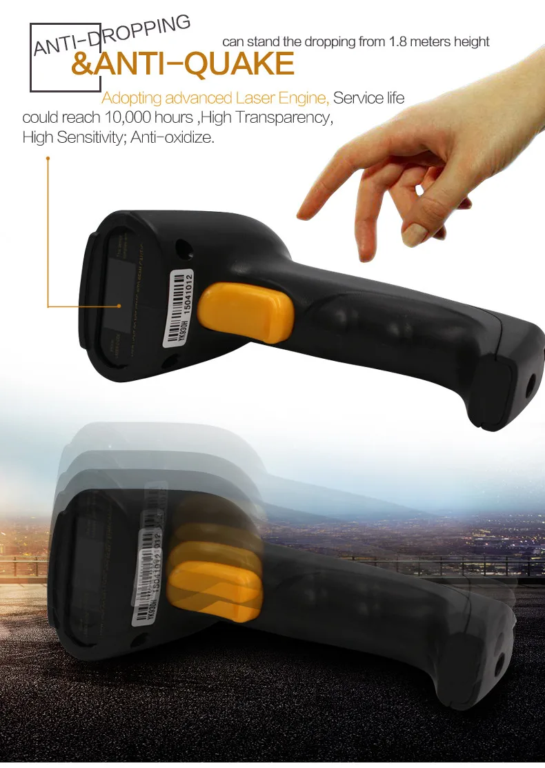 Scanner a Laser sem Fio Armazenamento Wireless Wired Yk-w930 Barcode 2.4g Laser Bar Code Reader Frete Grátis - 1d 12 China laser barcode scanner Suppliers