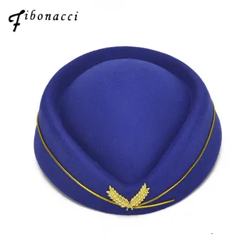 

Fibonacci Stewardess Fedora Hat Nylon Stereotypes Beret Drum Team Band Performance Ceremonial Hotel Dance Cap