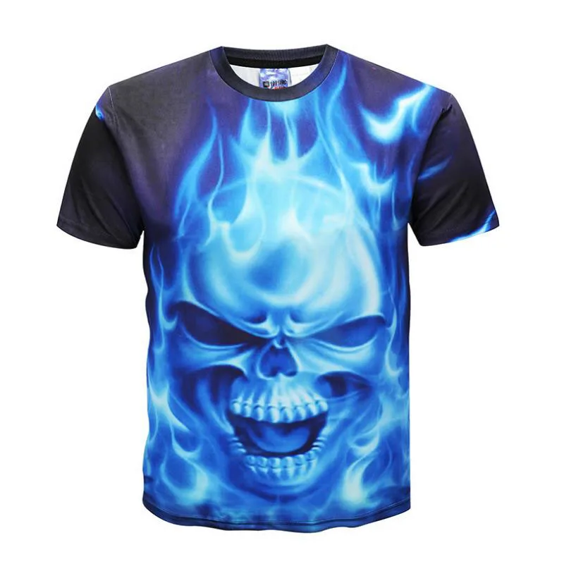 3D Print Men's Casual T-shirt Round Neck Tees Free Shipping with Skull Patterns tshirt S-5XL Available Hotsale T-shirts Tops | Мужская