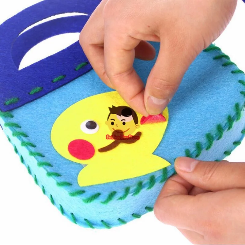 Non-Woven Fabric DIY Handbag Children Craft Toy Mini Bag Cartoon Animal Children Handbags craft toys