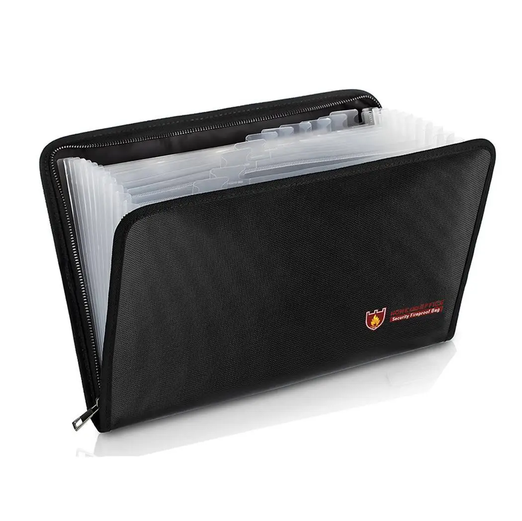 

Fireproof Waterproof Expanding File Folder Document Zipper Organizer Fireproof, Document Bag Home, Office