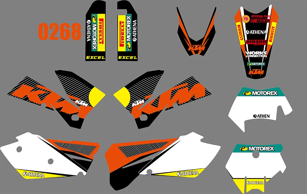 3 м 4 вида стилей команда графика фоны наклейки для KTM SX EXC 2005 2006 2007
