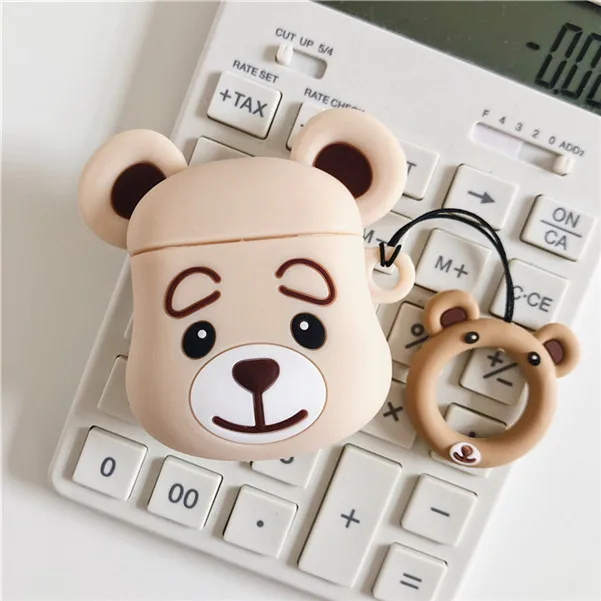GlamPhoneCase милый и толстый плюшевый медведь Airpods1/2 поколения защитный чехол Apple беспроводной Bluetooth гарнитура коробка