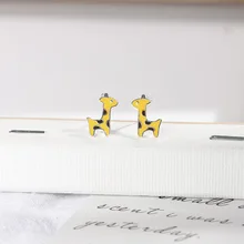 Lidavi, Стерлинговое Серебро 925 пробы, милые маленькие серьги-гвоздики в виде оленя для женщин и девушек, серьги в виде животных, темпераментные ювелирные изделия, новинка, VES6211