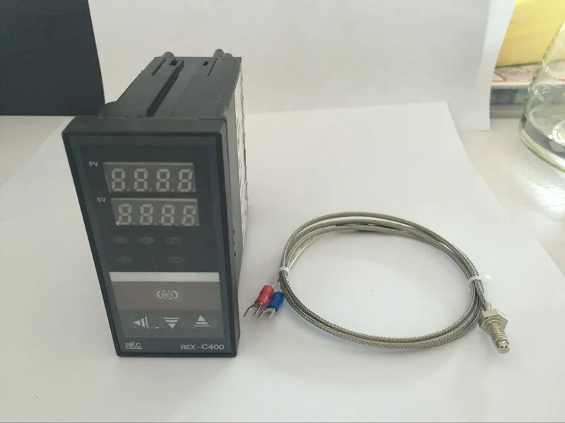 

Hot selling Digital RKC PID Temperature Controller digital Thermostat REX-C400 + K type thermocouple probe 1M , Relay Output