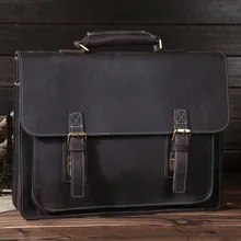 Ретро кожа дикой лошади почтальон кожаная сумка чемодан Одна сумка Наклонная Сумка 6912