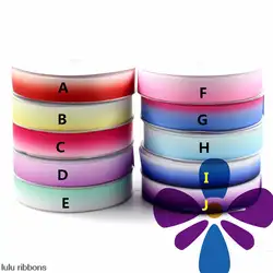 1 "25 мм Постепенное изменен Цвет печатных Grosgrain ленты DIY аксессуары для волос ручной работы волосы бант решений 50 ярдов