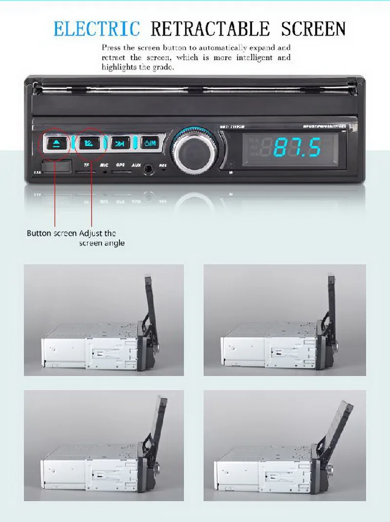 1din автомобильное радио с gps Navi MP5 плеер FM/AUX/DVR Bluetooth Зеркало Ссылка авто-выдвижной радио автомобиля Авторадио Видео Hands-free