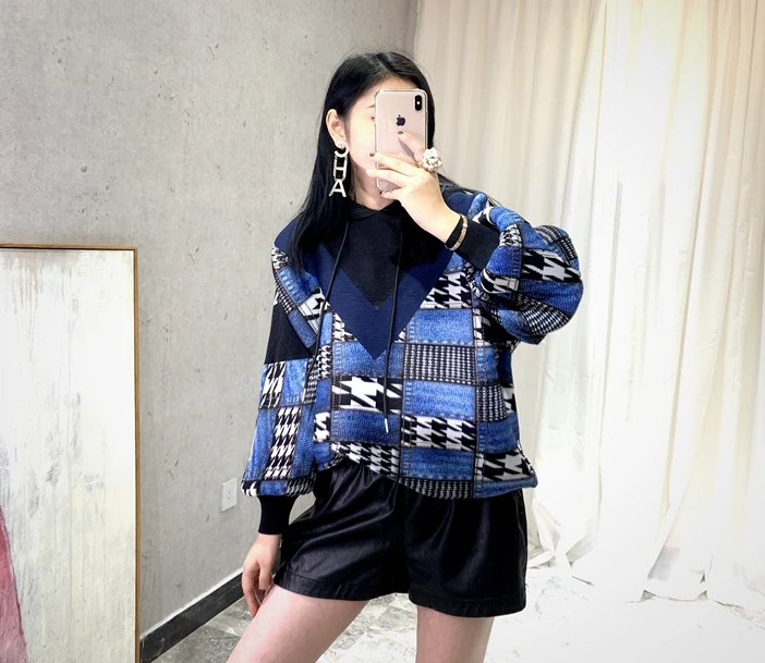 Miyake/ ; Модные Винтажные Футболки с принтом; свободные футболки с длинными рукавами и капюшоном;