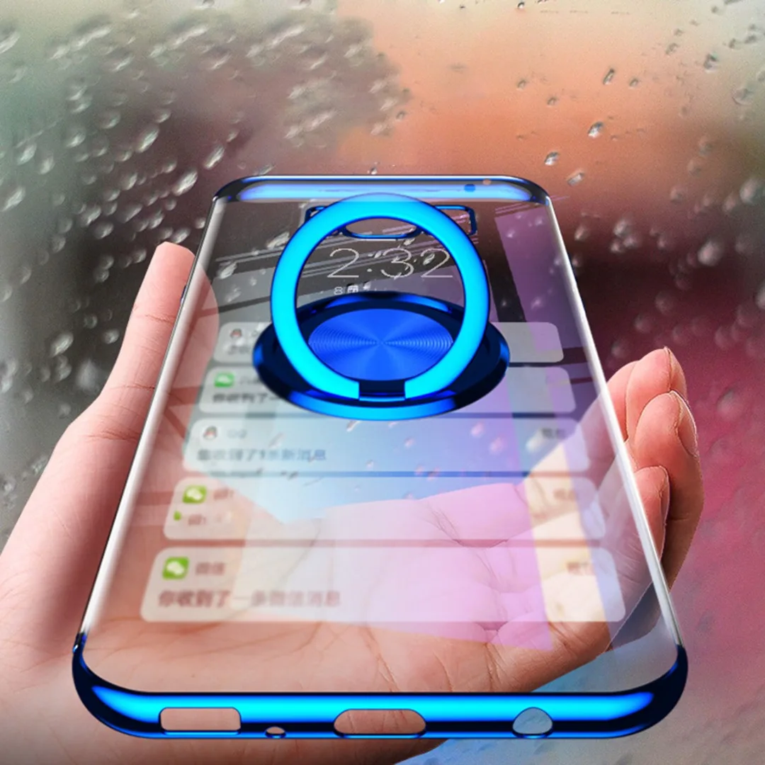 Luxury Car Bracket Soft TPU Ring Holder Stand Phone Case Back Cover for Samsung Galaxy Note 9 S8 S9 plus S10 Plus S10e Fundas