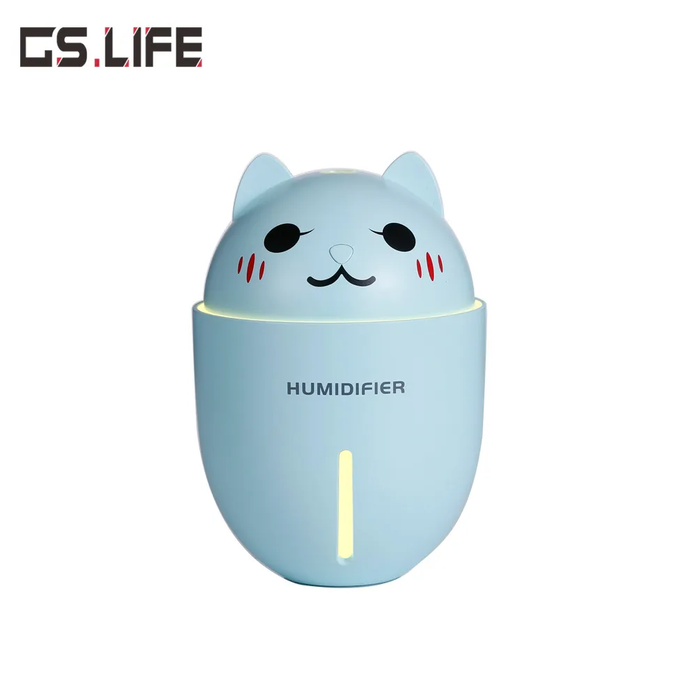 

Cute Pet Humidifier Creative Gifts 3-in-1 Multifunction USB Dekstop Diffuser Cartoon Cat Air Humidifier With Fan Table Lamp