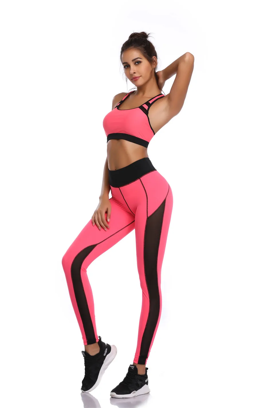 LI-FI, женские штаны для йоги, сетчатые лоскутные леггинсы, спортивный жилет, костюмы для бега, удобный Быстросохнущий комплект для йоги, женская спортивная одежда