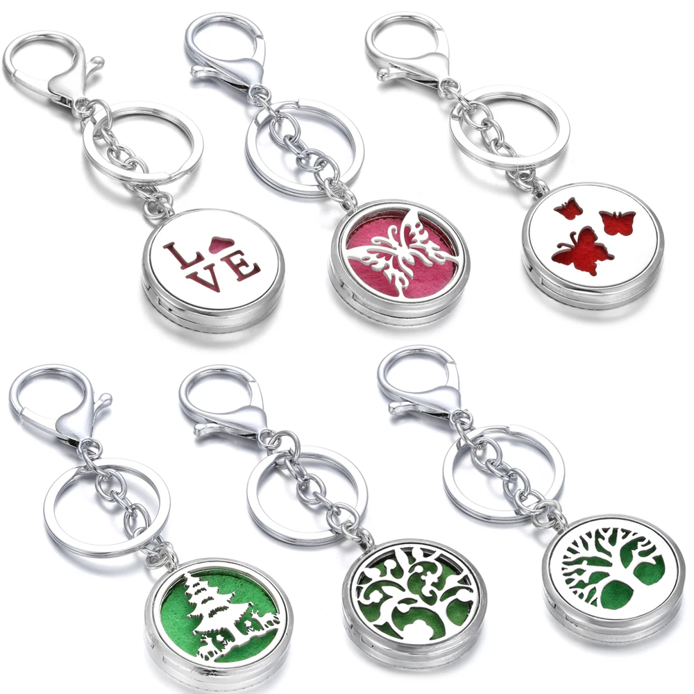 

New Paw Stainless Steel Aromatherapy Keychain Essential Oil Diffuser Locket Perfume Jewelry for Women Men Aromatherapy Jewelry
