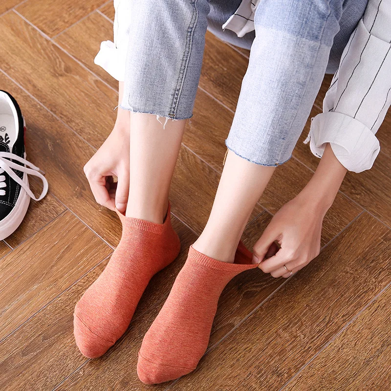 Fashion Socks Woman 2019 New Spring 1 Pair Ankle Socks Girls Cotton Color Novelty Women Fashion Cute Heart Casual Socks Lady