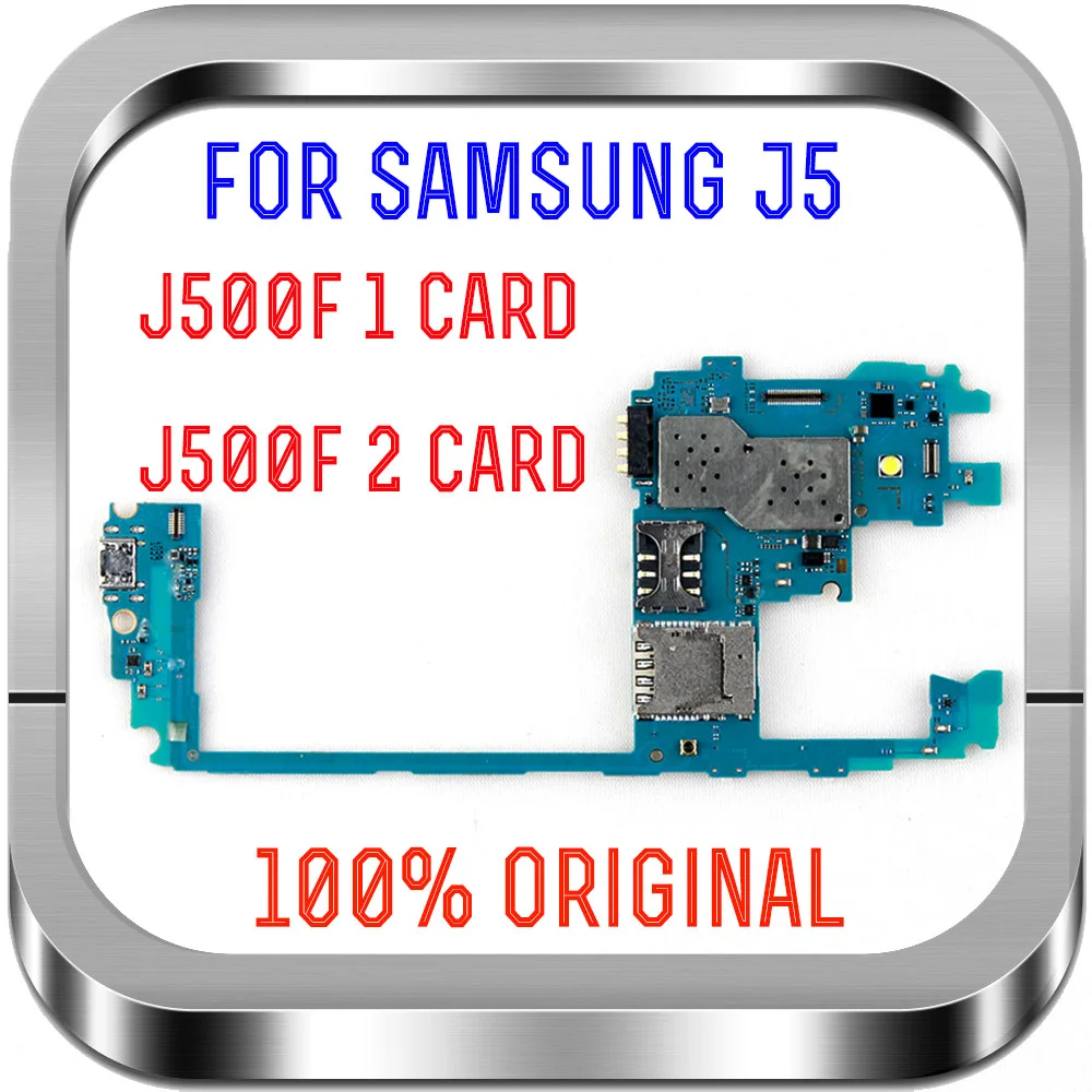 

100% Original For Samsung Galaxy J5 J500F Motherboard Unlocked Mainboard With Full Chips Android OS Logic board 1/2 SIM Card