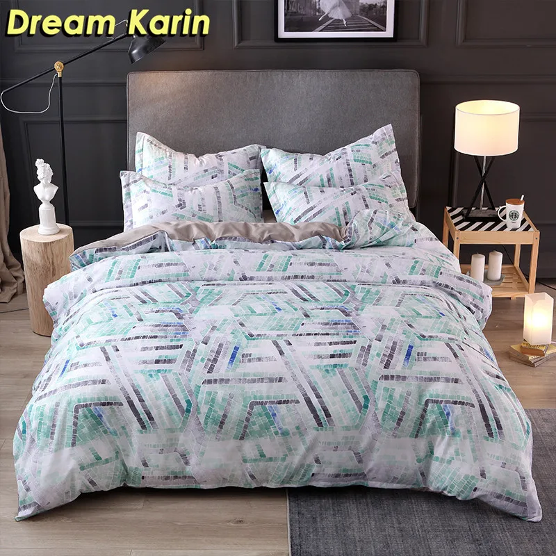 Dream Karin Modern Quilt Cover Sets Adult Soft Bedding Set Duvet Covers Geometric Size Single Double Full Queen King | Дом и сад