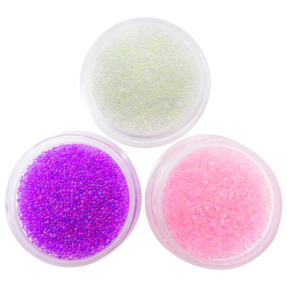 Blingbling 3 коробки блеск для ногтей AB Цвет мм 1 0 6 Кристалл Стекло икра бусины Shinee
