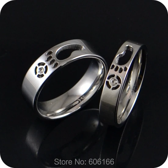 

18x Foot shape 316L Titanium steel Lovers' Couples Engagement Wedding Ring CZ Rhinestone Comfort Fit Stainless Steel Band Ring