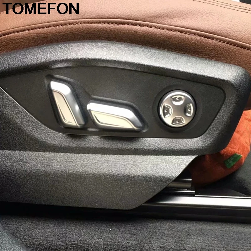 

TOMEFON For Audi Q5 FY 2018 2019 Seat Adjust Switch Button Knob Decoration Cover Trim Styling Interior Accessories ABS Chrome