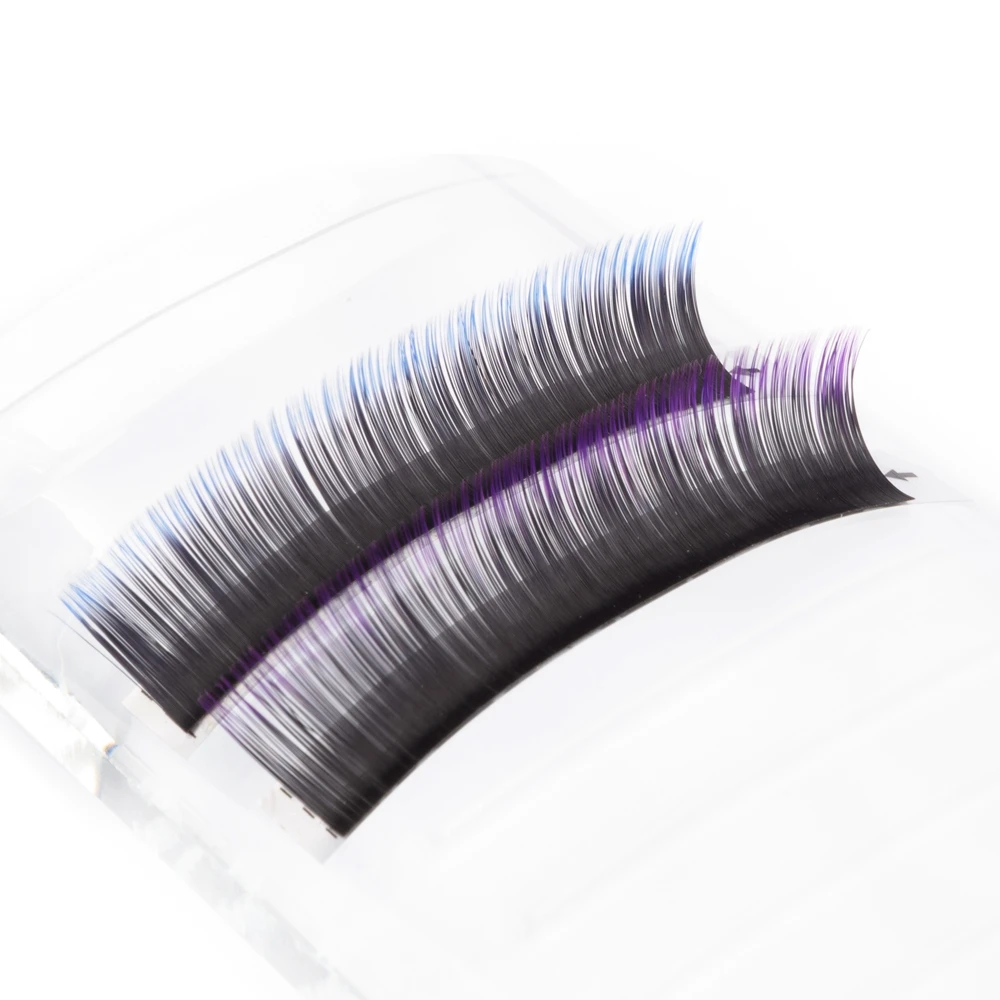 GLAMLASH Индивидуальные Накладные ресницы из искусственной норки, накладные ресницы с эффектом омбре, натуральные ресницы голубого цвета, мягкие Накладные ресницы премиум класса, инструменты для салонного макияжа