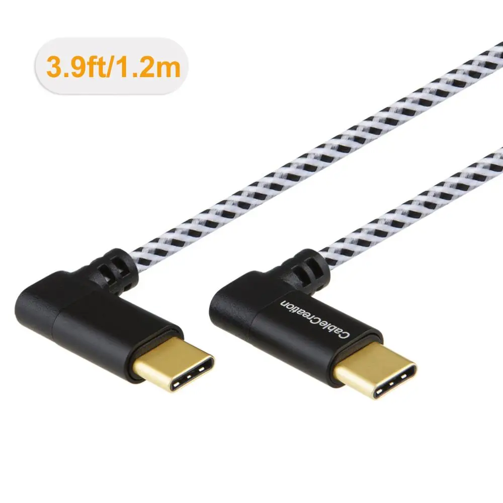 Кабель USB Type C кабель CableCreation 4 фута двойной прямой угол (90 градусов) фотоплетеный 1 2