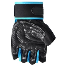 Тяжелая атлетика перчатки тренажерный зал тренировки наручные обертывание спортивные тренировки фитнес синий+ черный XL