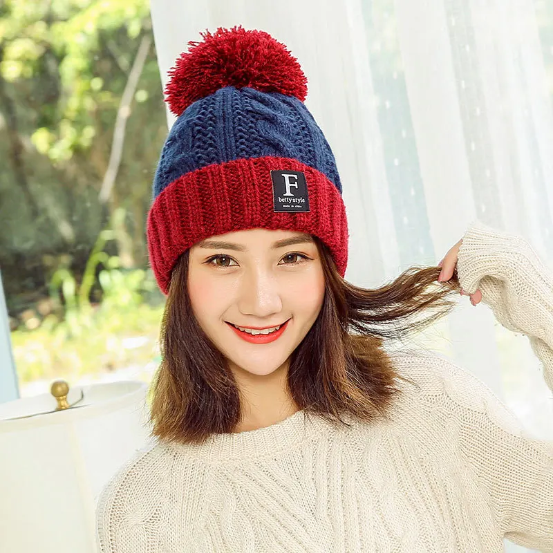 2018 Hat Female Autumn And Winter Plus Velvet Thick Knit Hat Han Fashion Warm Wool Hat Sweet Cute Cycling Ear ACI93 (1)