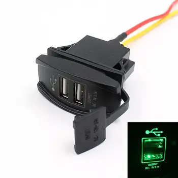 

Auto car-styling 2 Pack green light Quick Charge Car Universal usb inverter Car Charger For xiaomi/meizu/huawei hot 18Jun 6
