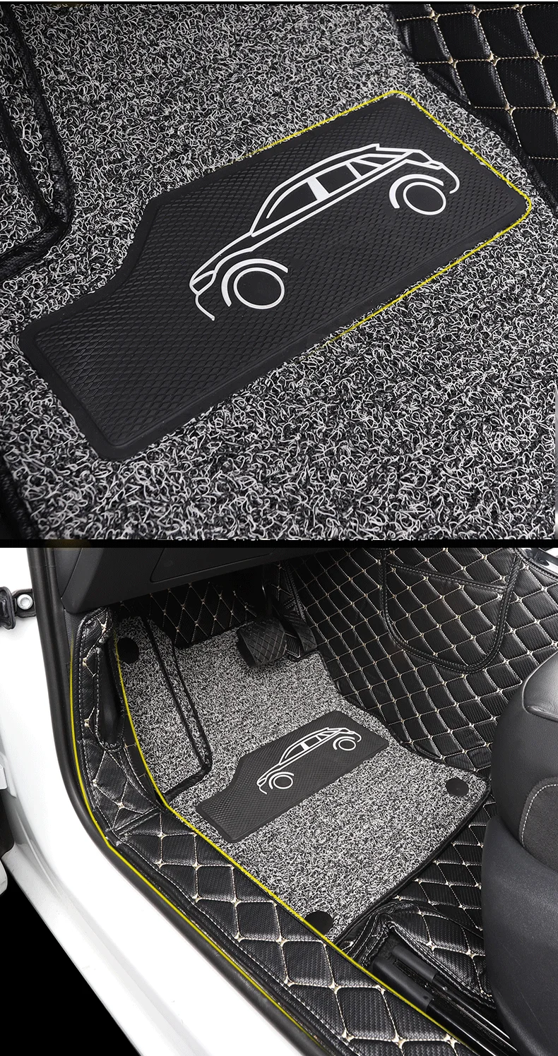 lsrtw2017 leather car interior floor mat for volkswagen t-roc accessories interior styling stickers covers