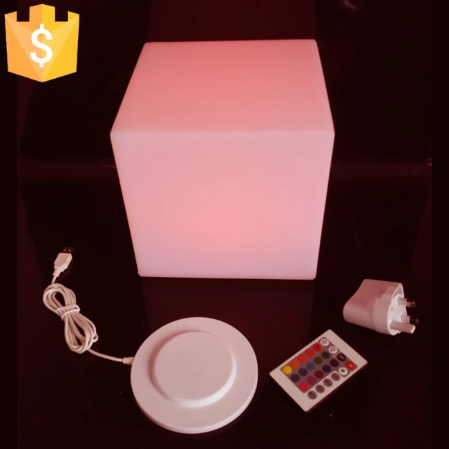 Высокое качество RGB цвет зарядки аккумуляторная 20 см светодио дный LED cube Настольная лампа для дома/бар/кафе/сад украшения 20 шт