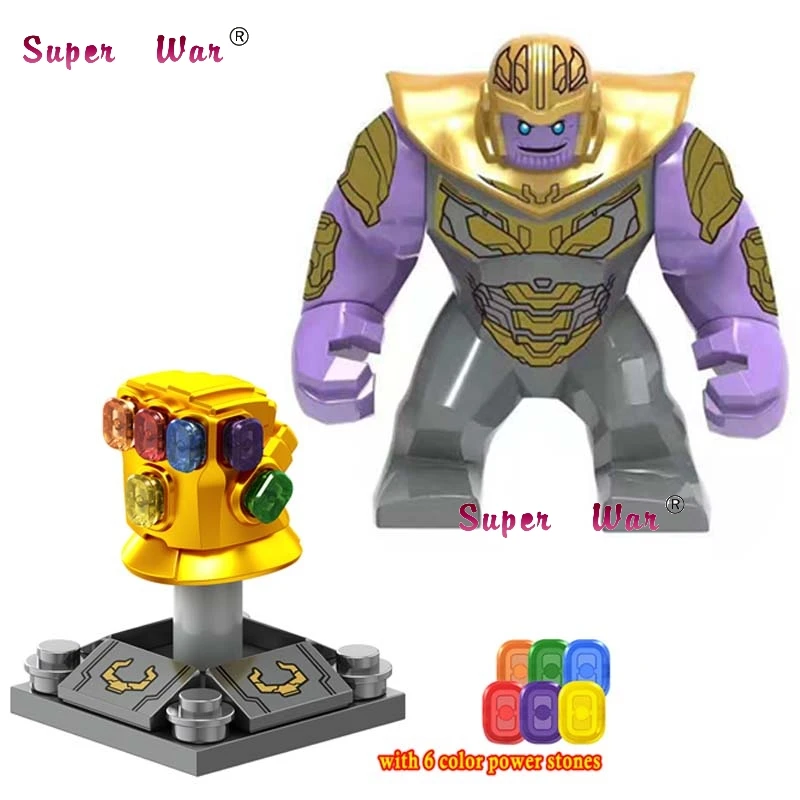 

50pcs Super Hero Thanos Infinity Gauntlet with 6 gemstones Marvel Avengers 4 Endgame Hulk building block for children toy